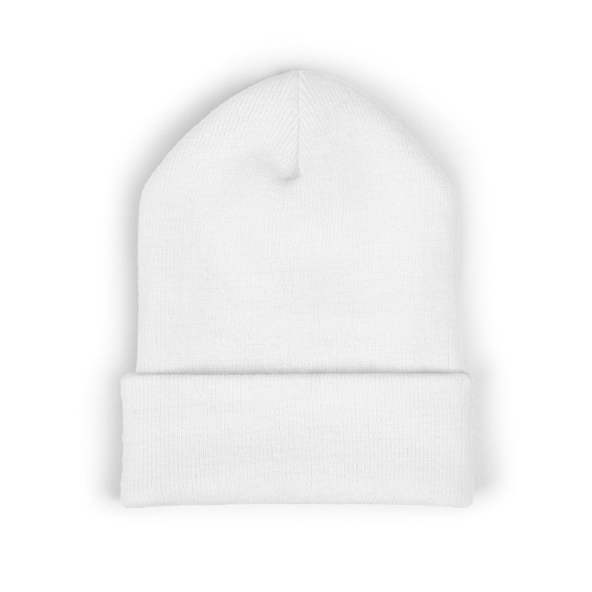 Cozy Classic Cuffed Beanie with Wave Embroidery - Stylish Knit Hat for All Seasons