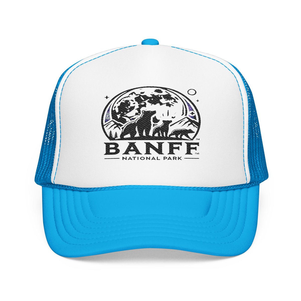 Vintage Banff Foam Trucker Hat, Embroidered Cap, Outdoor Adventure Gear, Retro Style Hat, Perfect Gift for Nature Lovers, Festival Ready