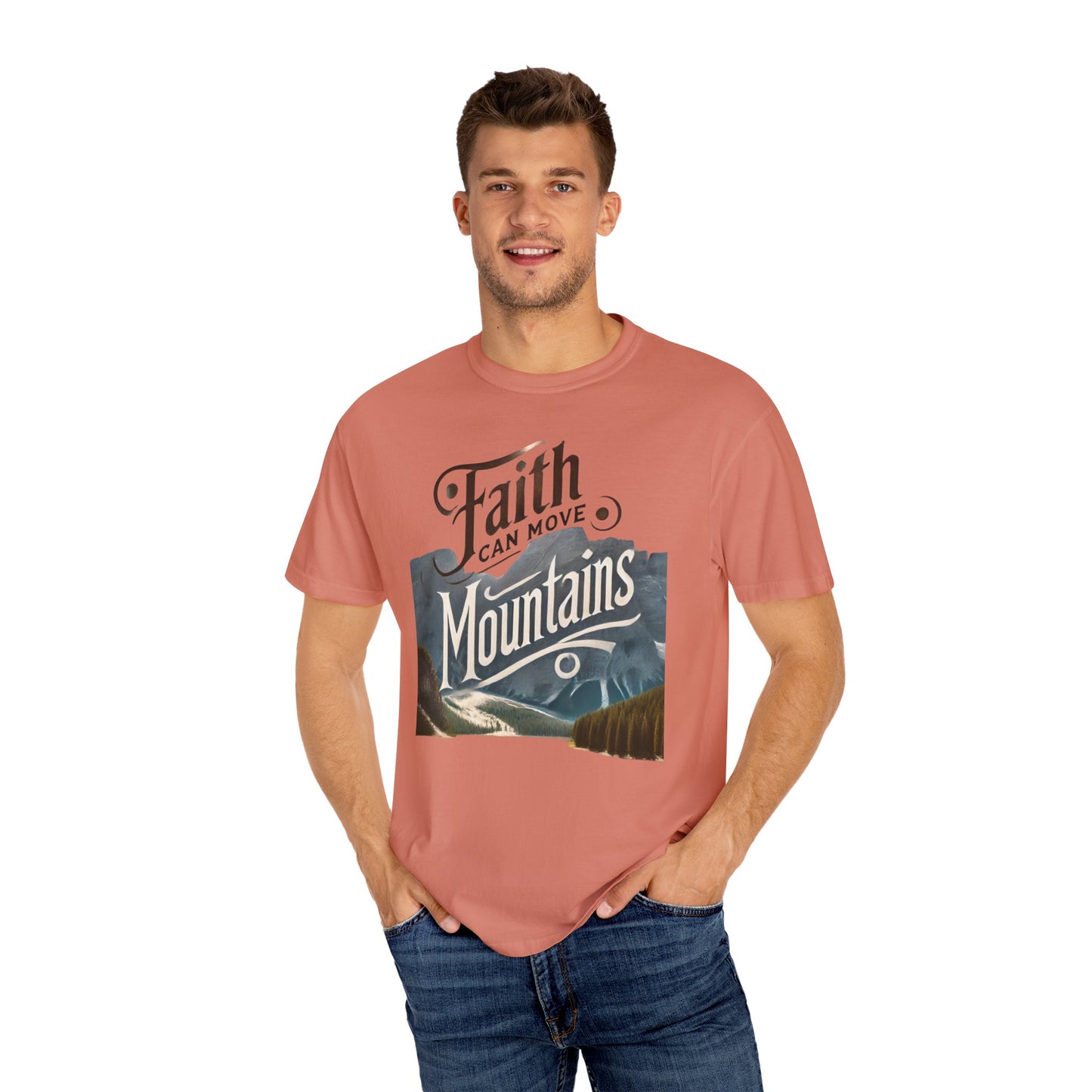 Faith-Inspired Unisex T-Shirt, Casual Tee, Inspirational Gift, Mountain Lovers, Relaxed Fit Wear, Everyday Comfort Shirt
