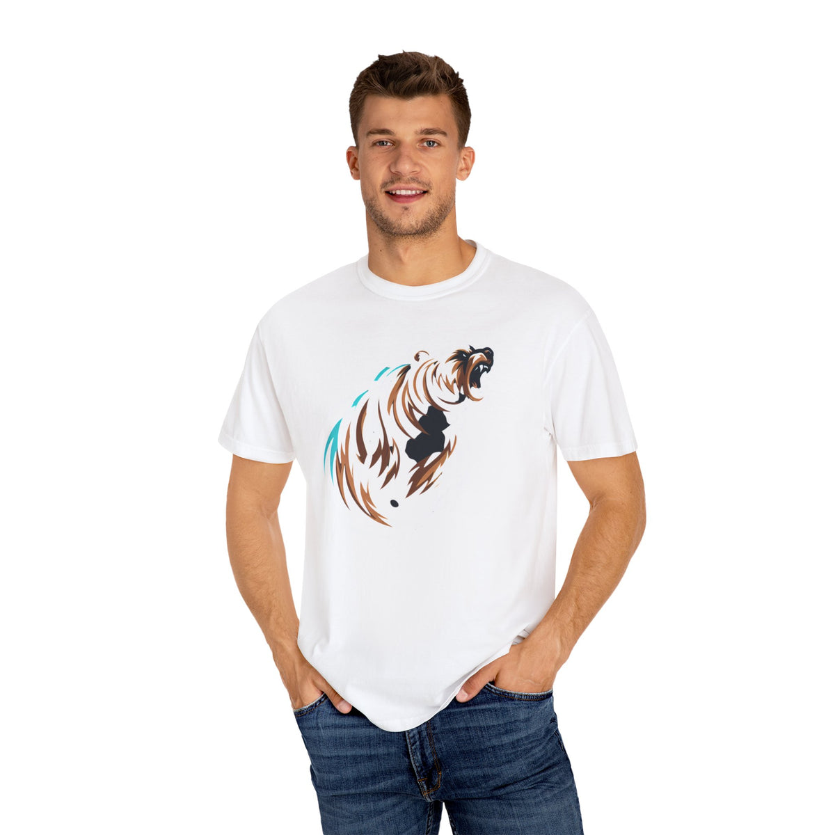 Garment-Dyed T-Shirt with Bear Design - Casual Wear, Gift for Nature Lovers, Unique Graphic Tee, Outdoor Adventure Shirt, Eco-Friendly [...]