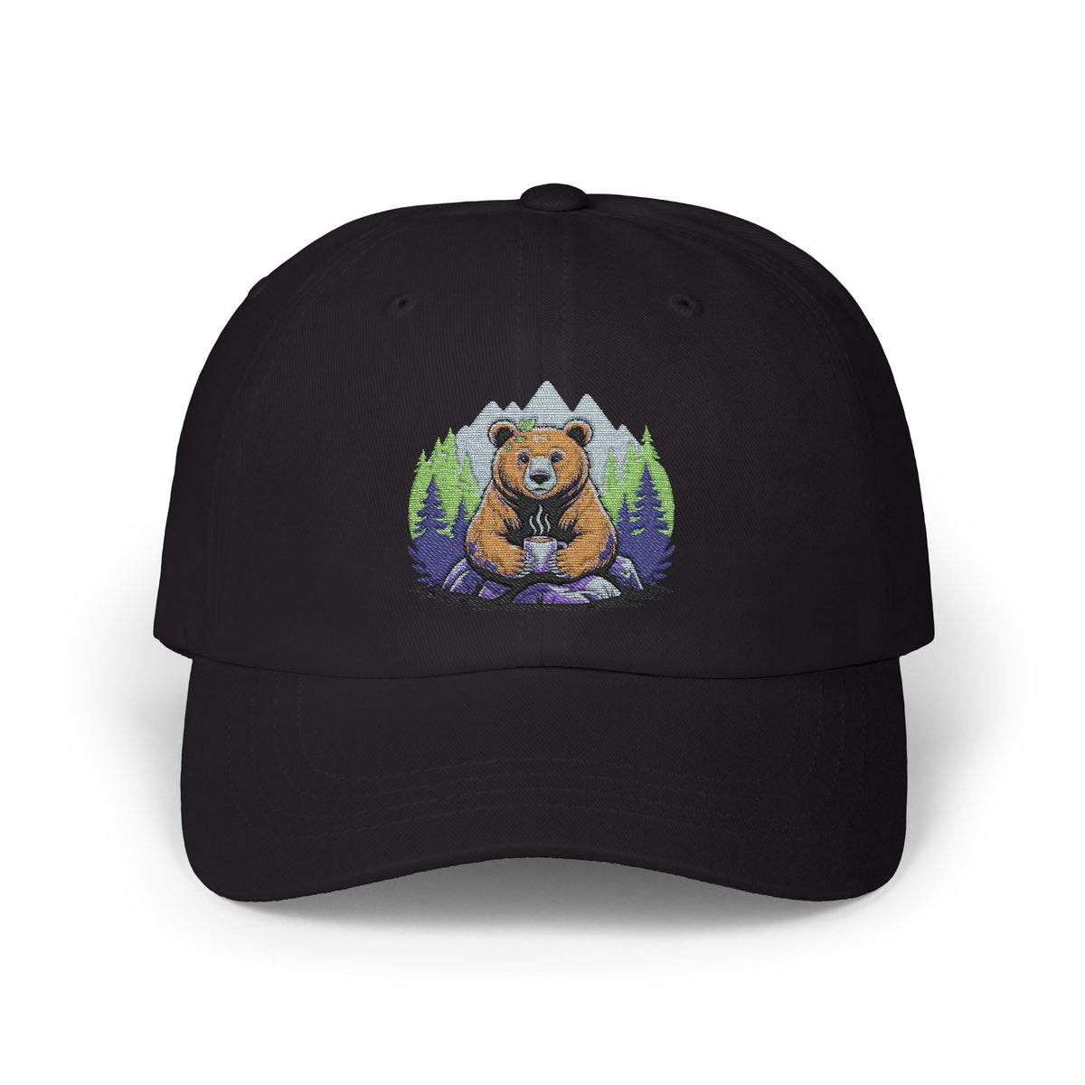 Cozy Bear Dad Cap, Funny Father's Day Gift, Outdoor Lover Hat, Adjustable Classic Cap, Cute Animal Cap