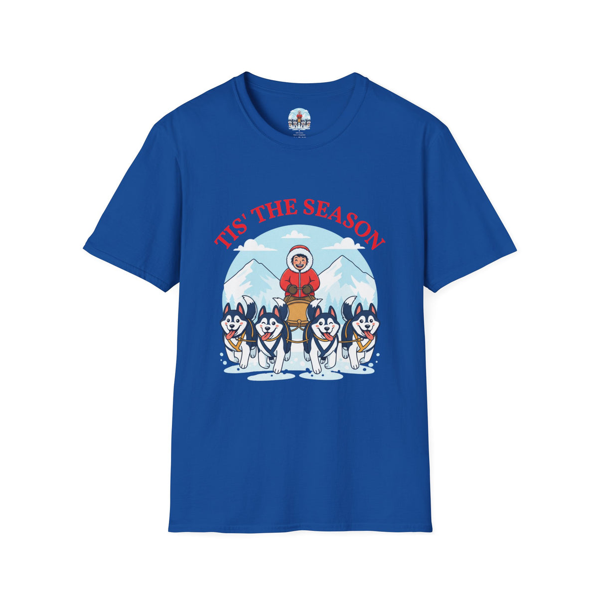 T-Shirt — 'Tis The Season Husky Sled Christmas Tee