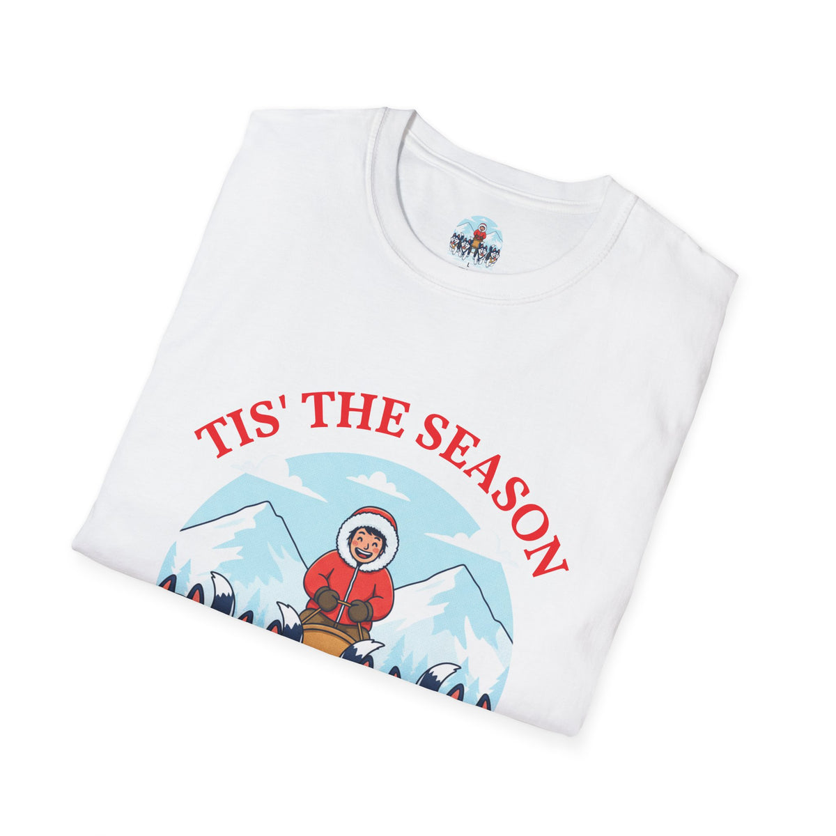 T-Shirt — 'Tis The Season Husky Sled Christmas Tee