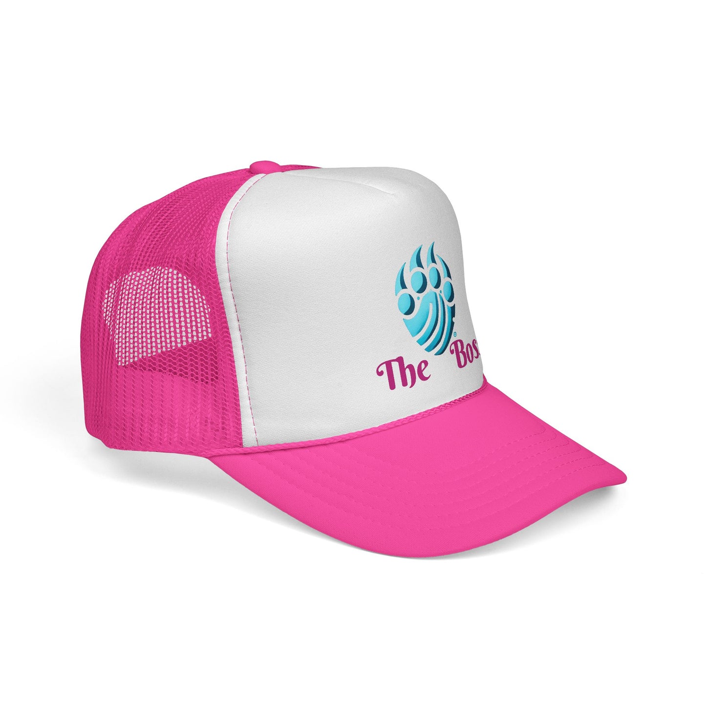 Trucker Cap - The Boss, Pink Mesh Hat, Fun Accessory, Gift for Bosses, Birthday or Holiday Celebrations, Outdoor Style