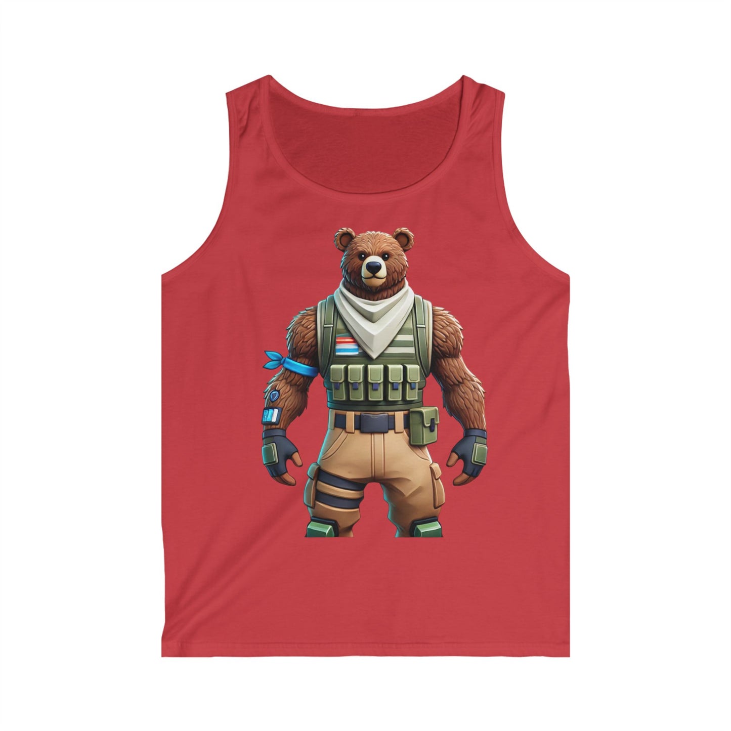 Men's Gaming Bear Tank Top | Casual Summer Wear, Graphic Sleeveless Shirt, Gift for Gamers, Cool Tank for Beach