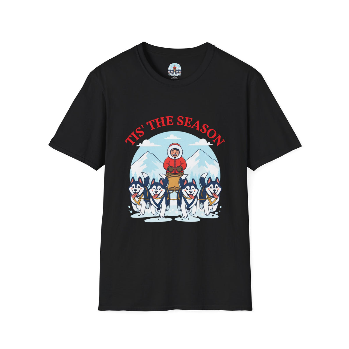 T-Shirt — 'Tis The Season Husky Sled Christmas Tee
