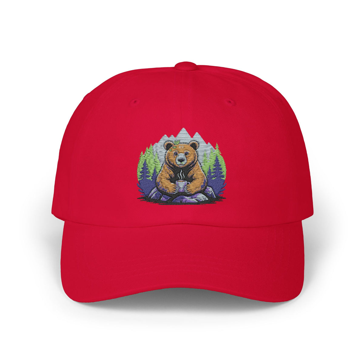 Cozy Bear Dad Cap, Funny Father's Day Gift, Outdoor Lover Hat, Adjustable Classic Cap, Cute Animal Cap