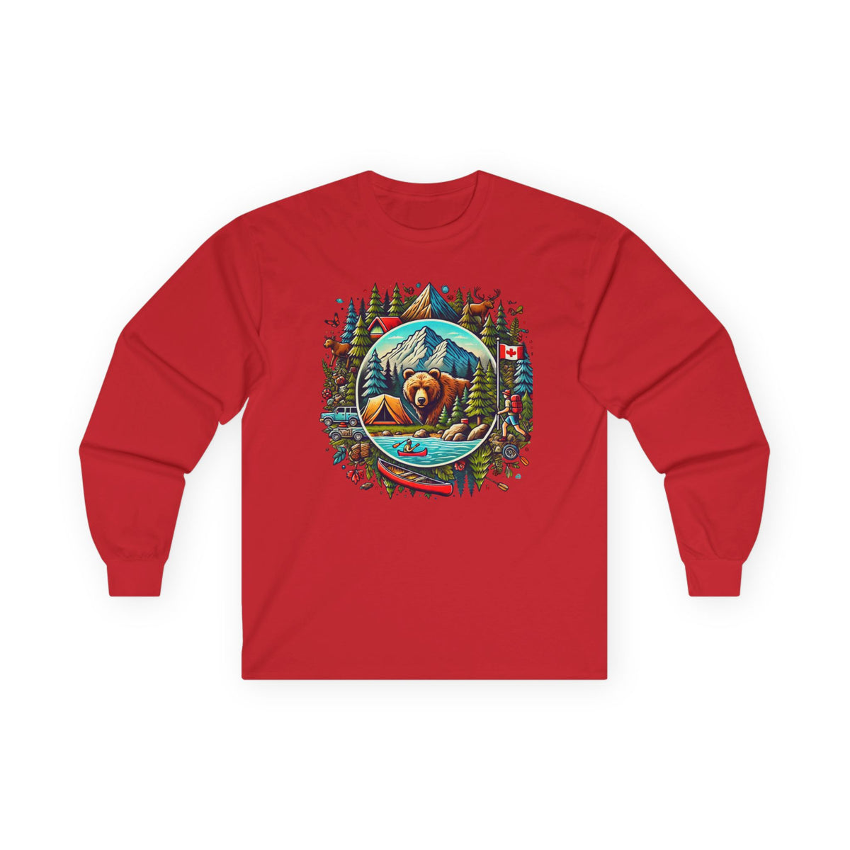 Nature-Inspired Long Sleeve Tee, Outdoor Lover Shirt, Camping Apparel, Gift for Him/Her, Adventure Wear, Eco-Friendly Cotton Shirt