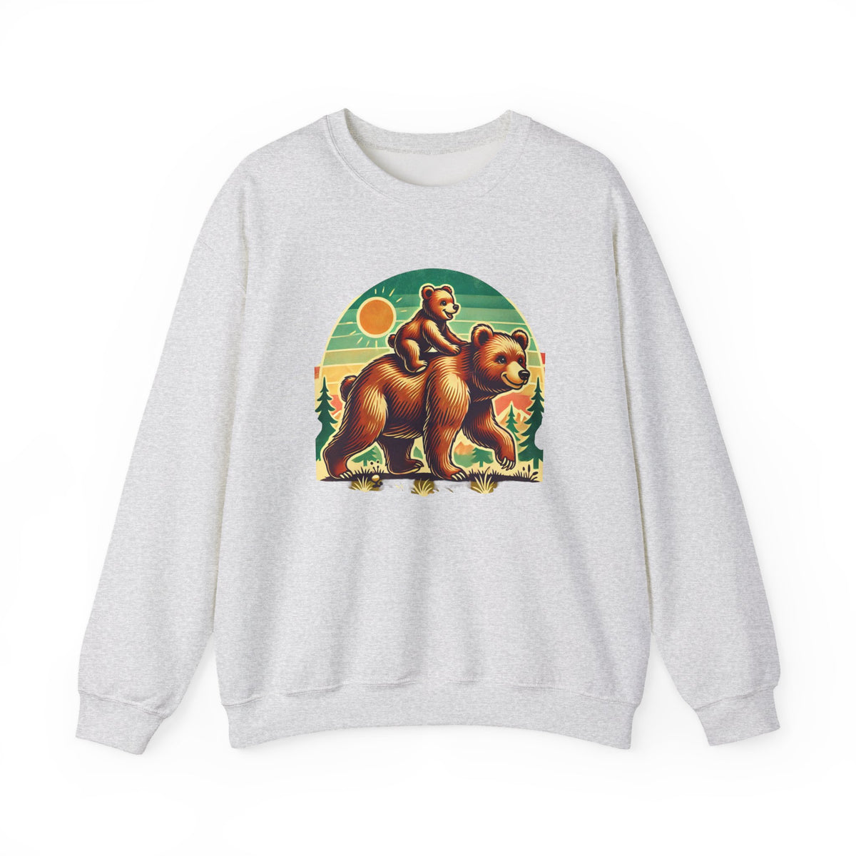 Vintage Bear Crewneck Sweatshirt, Cozy Casual Wear, Perfect Gift for Nature Lovers, Unisex Crew, Fall Fashion, Outdoor Adventures