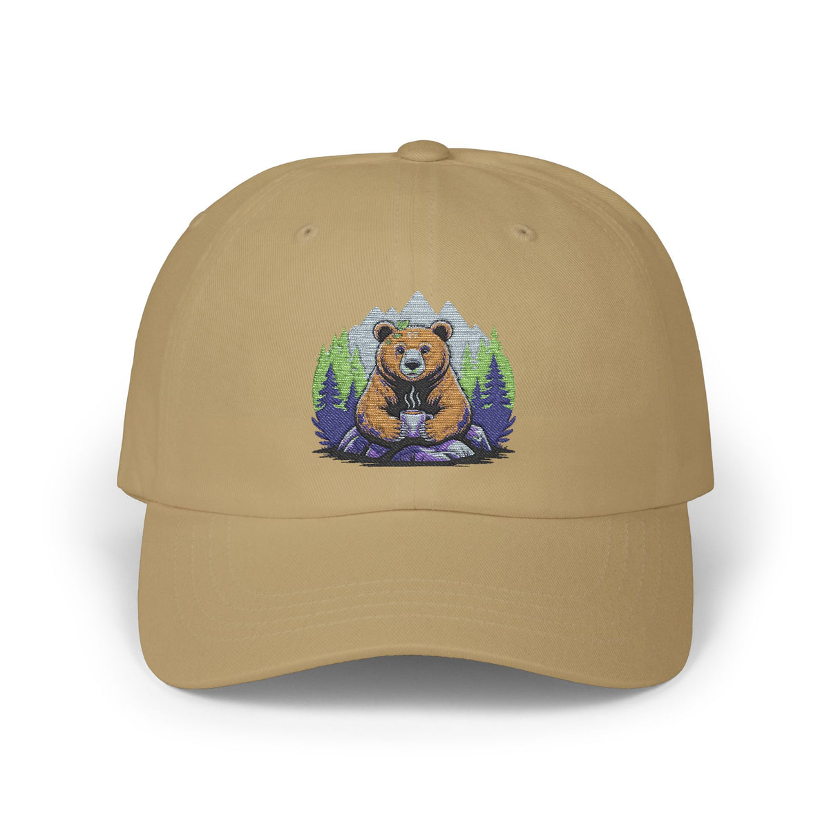 Cozy Bear Dad Cap, Funny Father's Day Gift, Outdoor Lover Hat, Adjustable Classic Cap, Cute Animal Cap