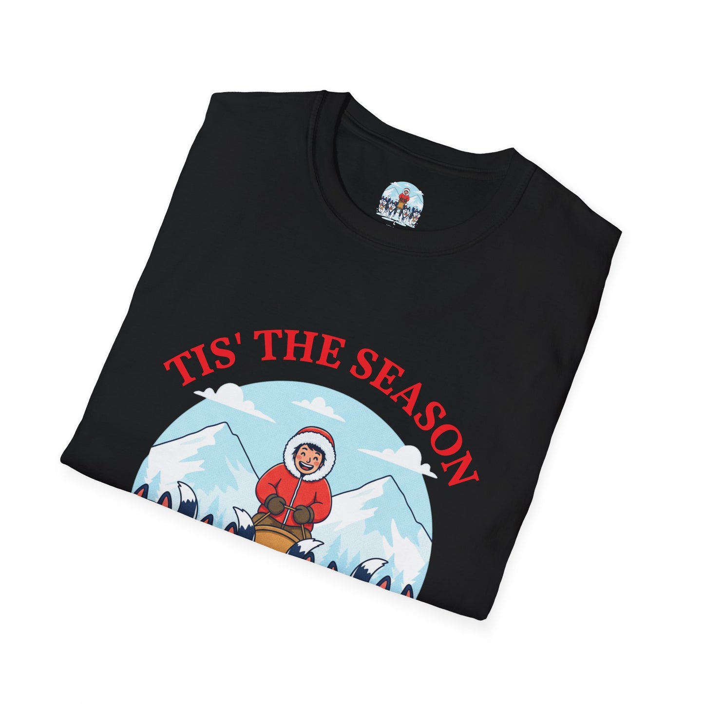 T-Shirt — 'Tis The Season Husky Sled Christmas Tee