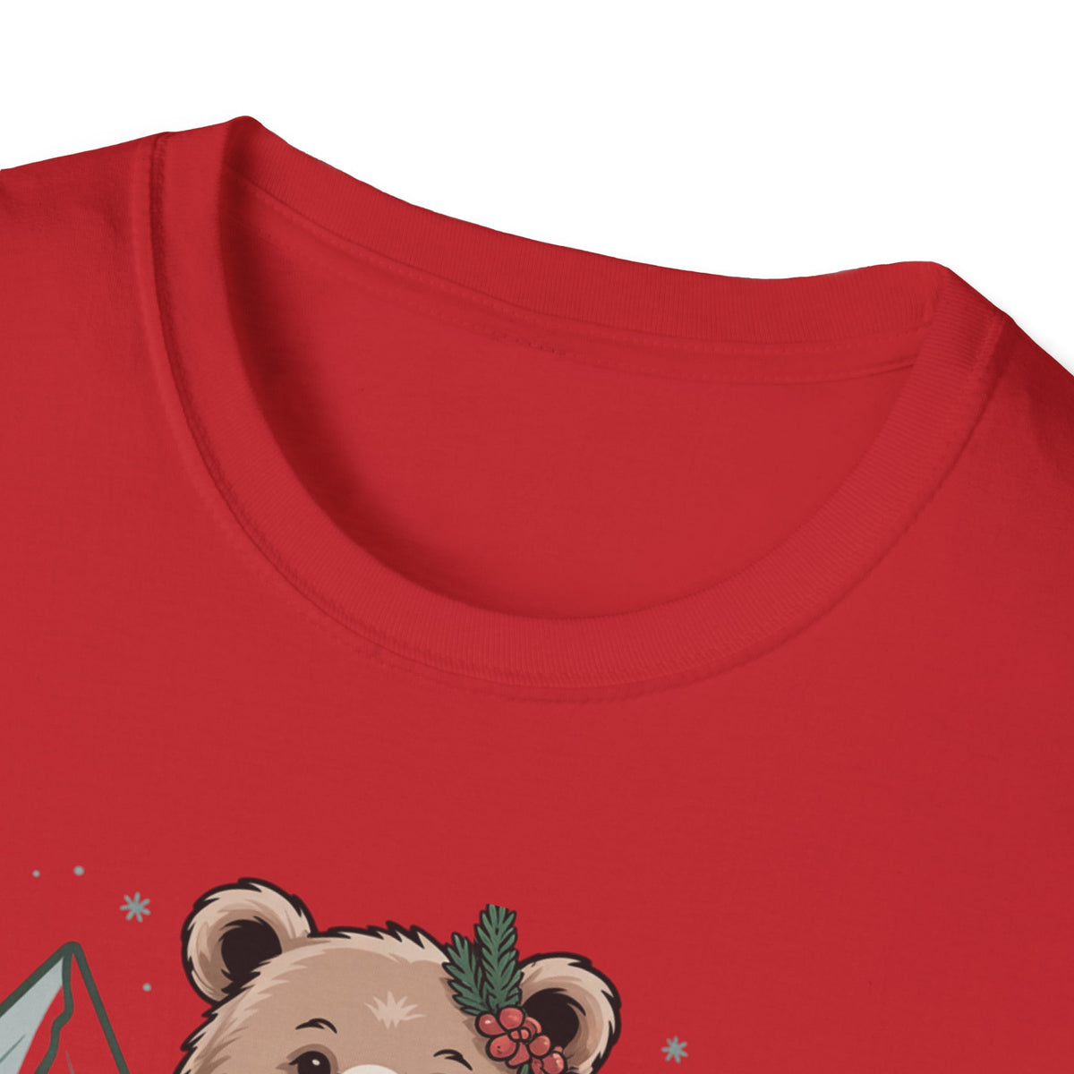 Bear in Scarf T-Shirt — Cute Winter Bear Mountain Graphic Tee