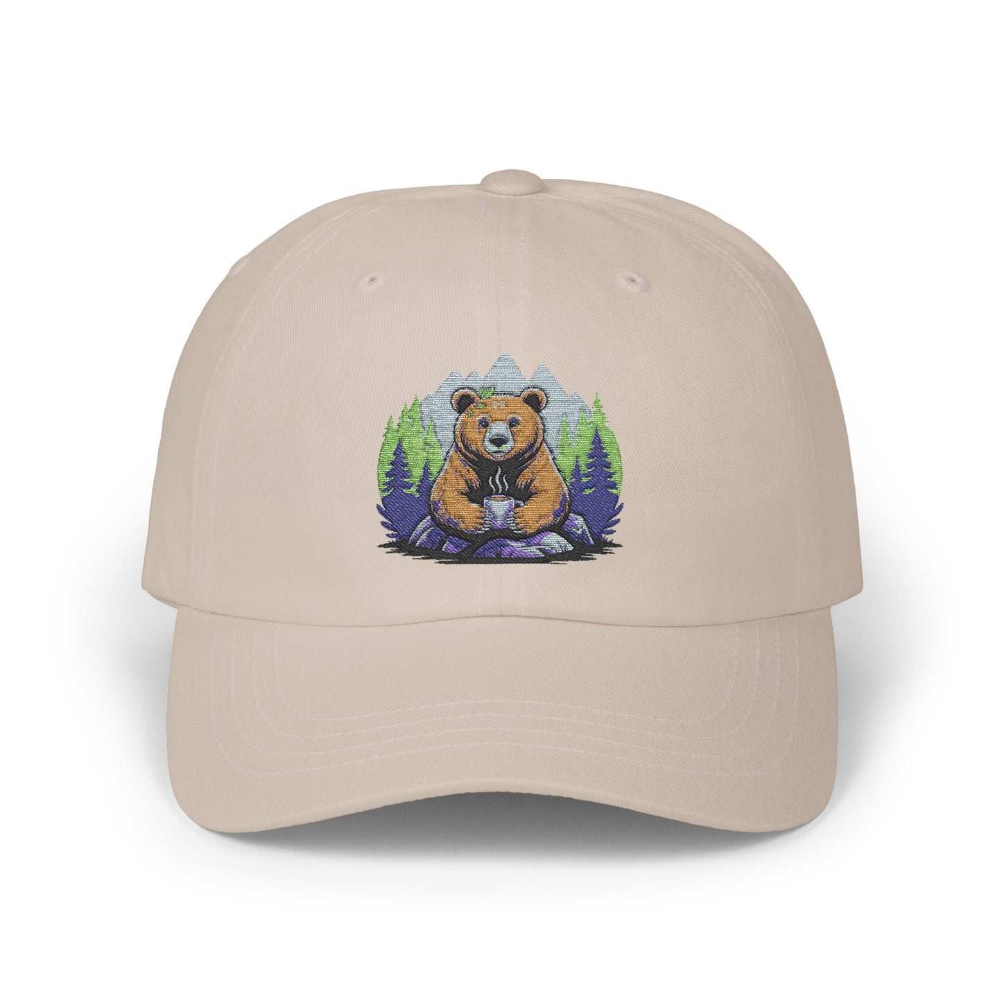 Cozy Bear Dad Cap, Funny Father's Day Gift, Outdoor Lover Hat, Adjustable Classic Cap, Cute Animal Cap
