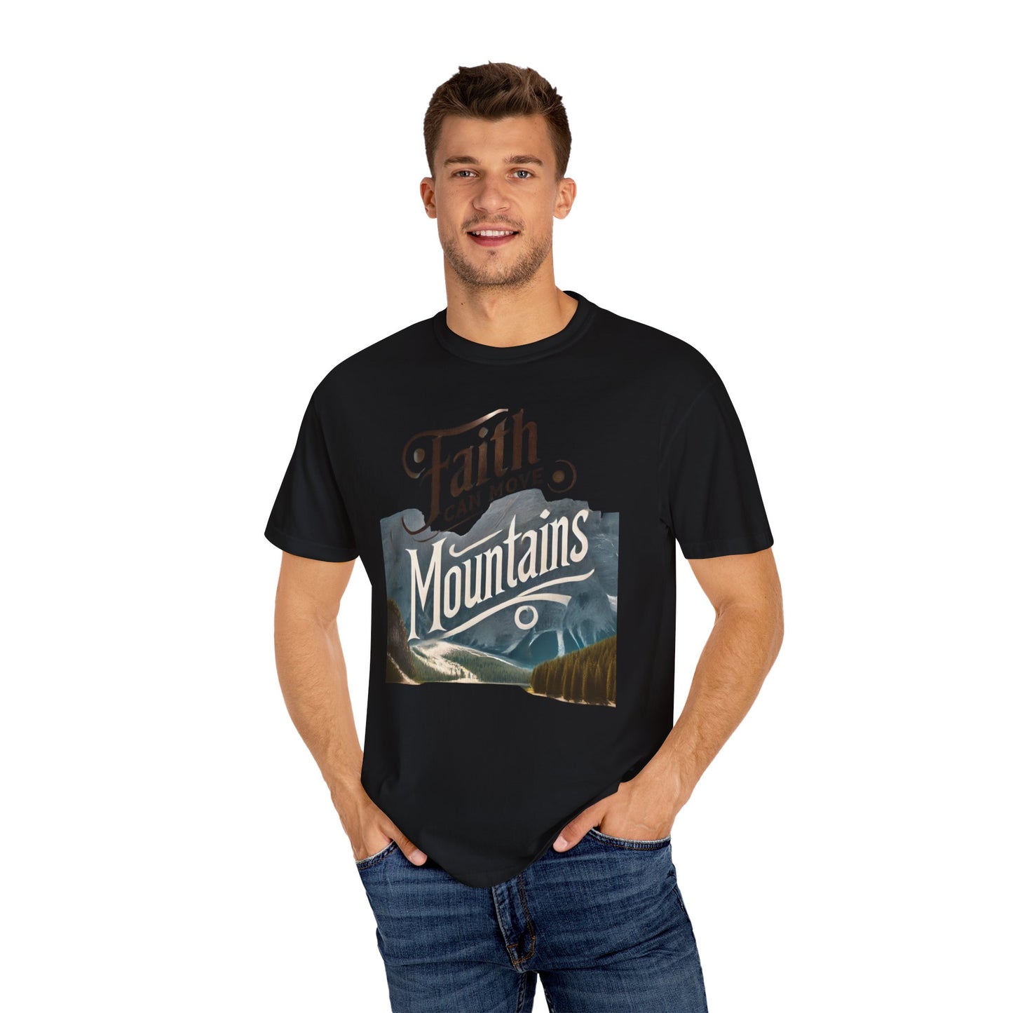 Faith-Inspired Unisex T-Shirt, Casual Tee, Inspirational Gift, Mountain Lovers, Relaxed Fit Wear, Everyday Comfort Shirt