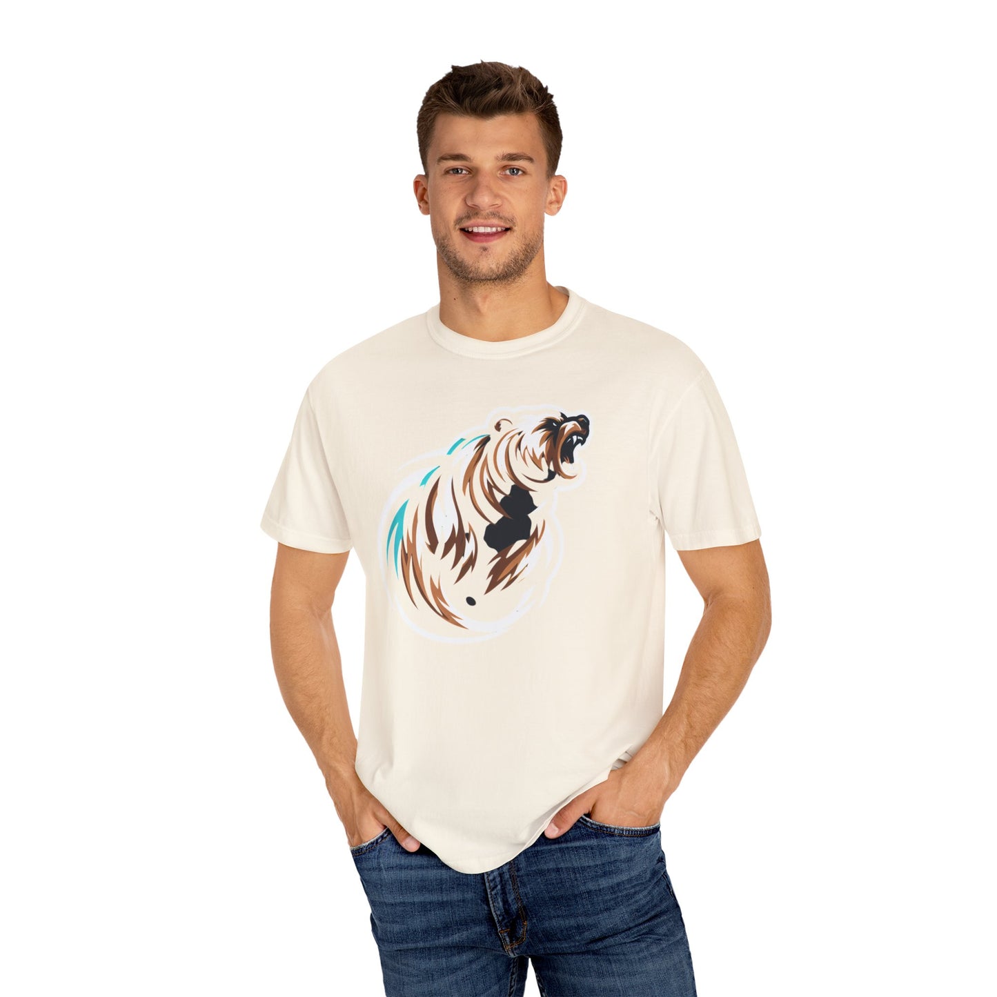 Garment-Dyed T-Shirt with Bear Design - Casual Wear, Gift for Nature Lovers, Unique Graphic Tee, Outdoor Adventure Shirt, Eco-Friendly [...]
