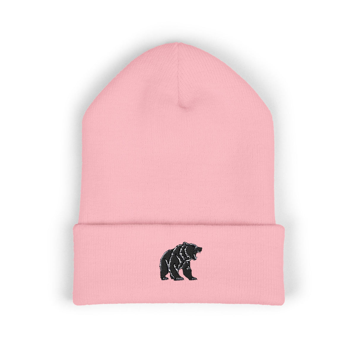 Bear Embroidered Cuffed Beanie - Cozy Winter Hat, Animal Lover Gift, Hiking Accessory, Outdoor Fashion, Fall/Winter Essential