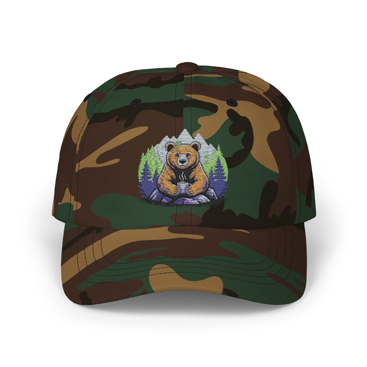 Cozy Bear Dad Cap, Funny Father's Day Gift, Outdoor Lover Hat, Adjustable Classic Cap, Cute Animal Cap