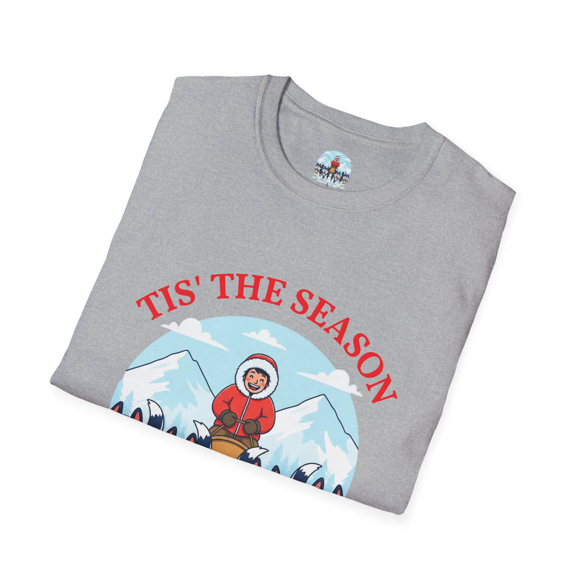 T-Shirt — 'Tis The Season Husky Sled Christmas Tee